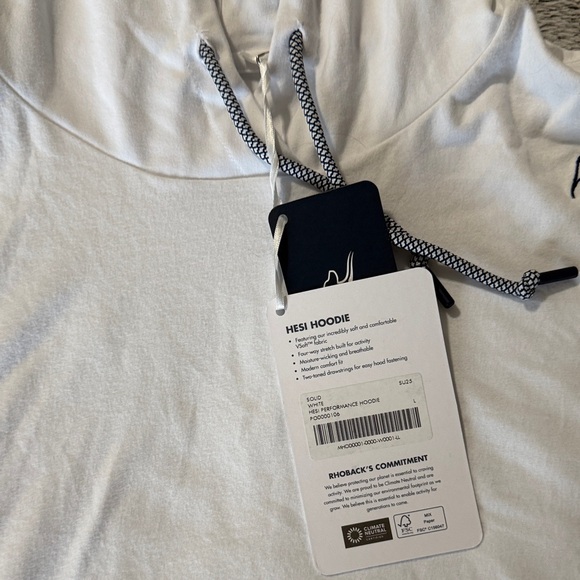 Rhoback - Hesi  White Hooded Shirt with Logo - Picture 2 of 5